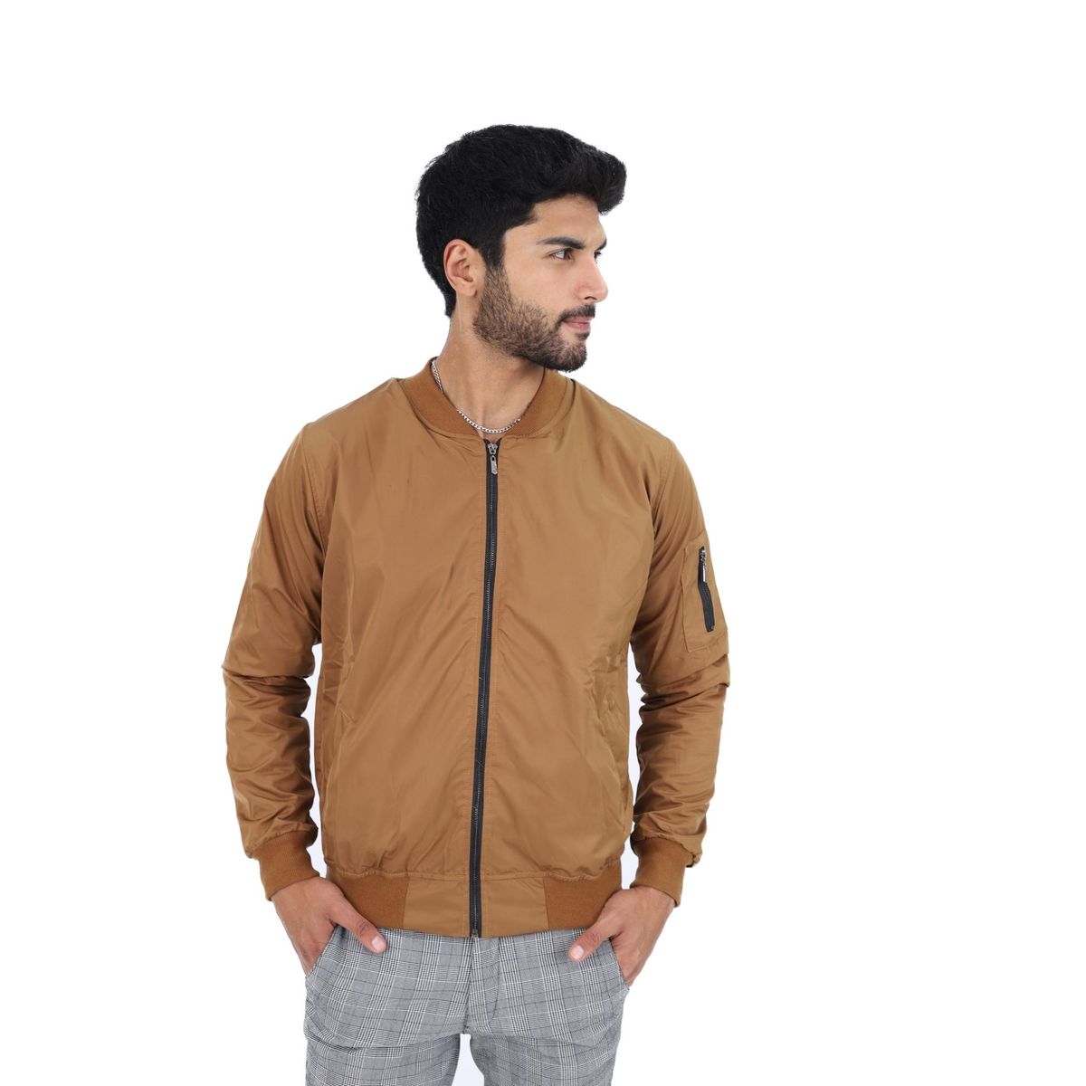 GENERICO - casaca bomber basic Cafe Claro