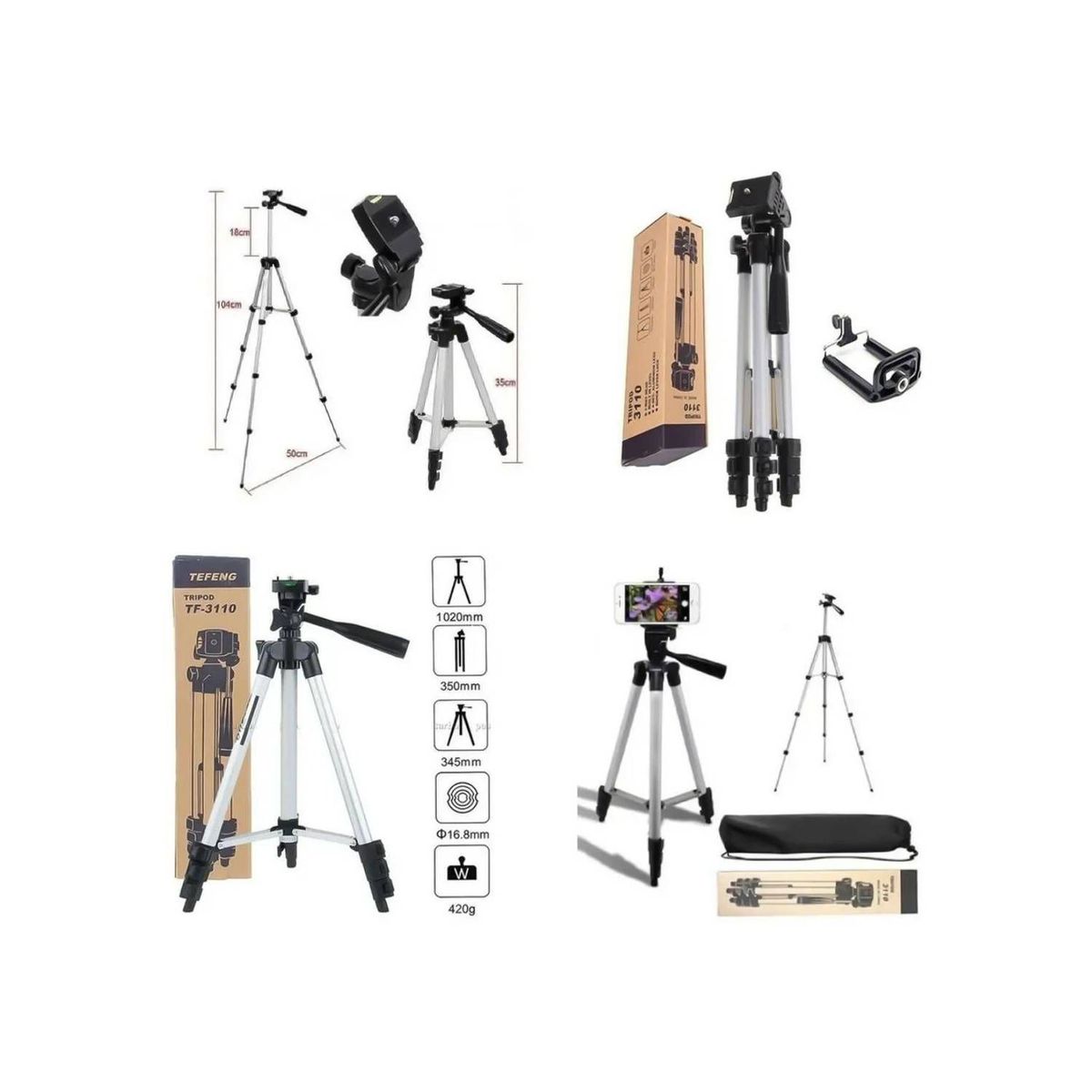 ITELSISTEM - Tripode Para Camara Celular 1 Metro Itelsistem Aluminio Soporte