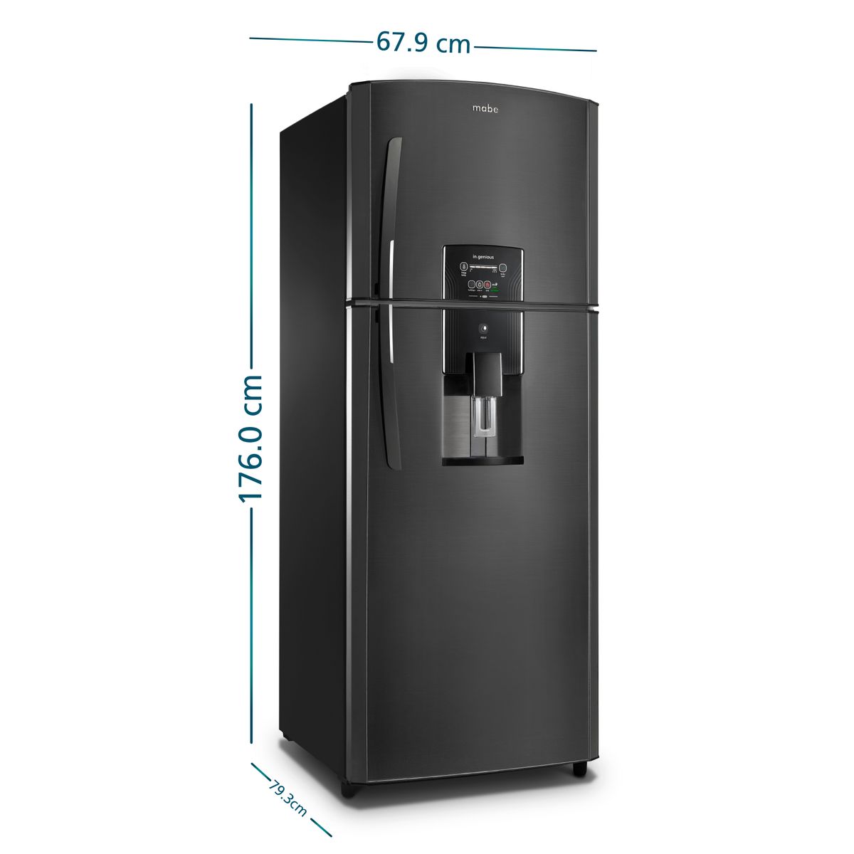 MABE - Refrigeradora No Frost 391 Lts Black Steel Mabe RMP410FZPC