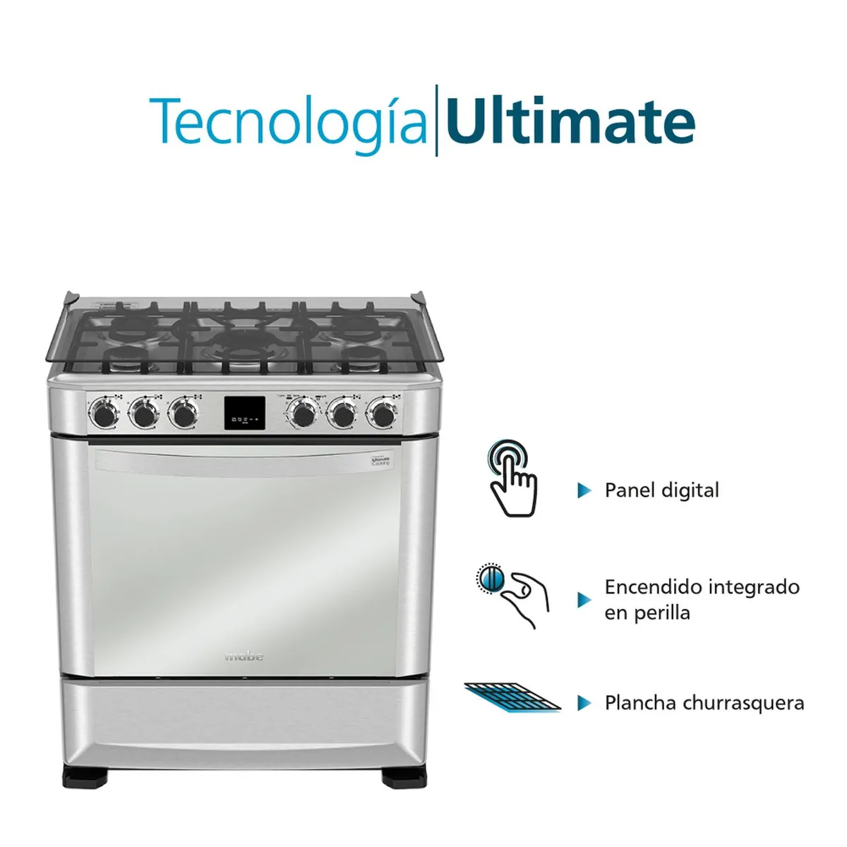 MABE - Cocina de piso a Gas de 76 cm Inox Mabe - CMP7670FX0