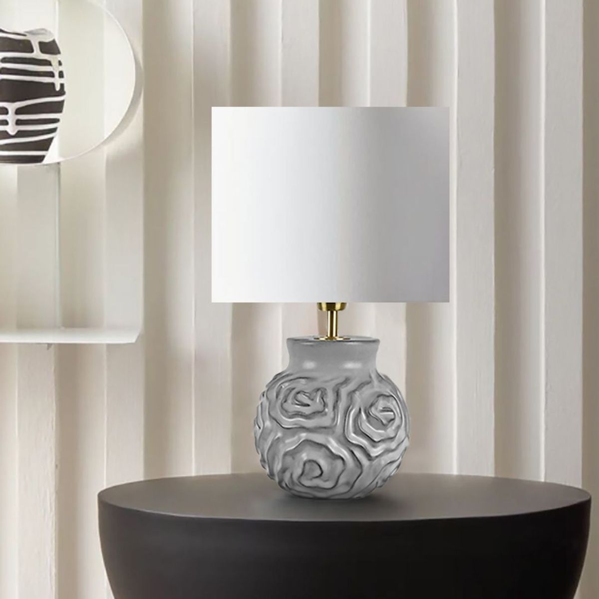 GENERICO - Lámpara de mesa Bristol 45 Gris