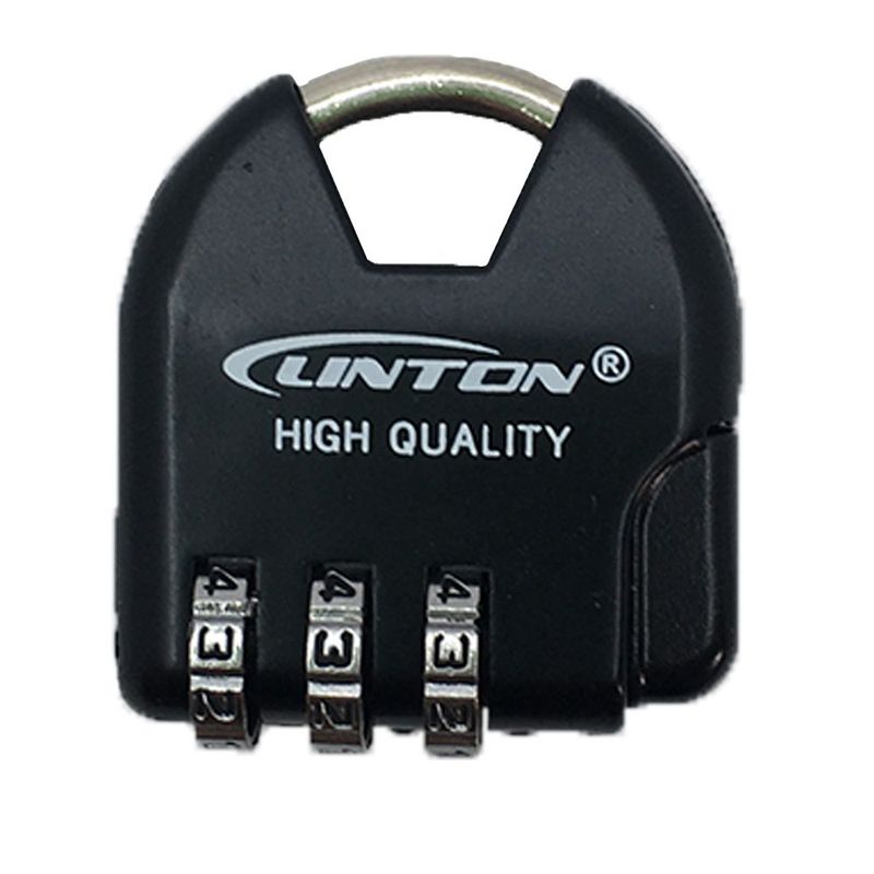LINTON - Candado Seguridad Linton para Mochilas Casillero Maleta Viaje 3 Dígitos - Negro