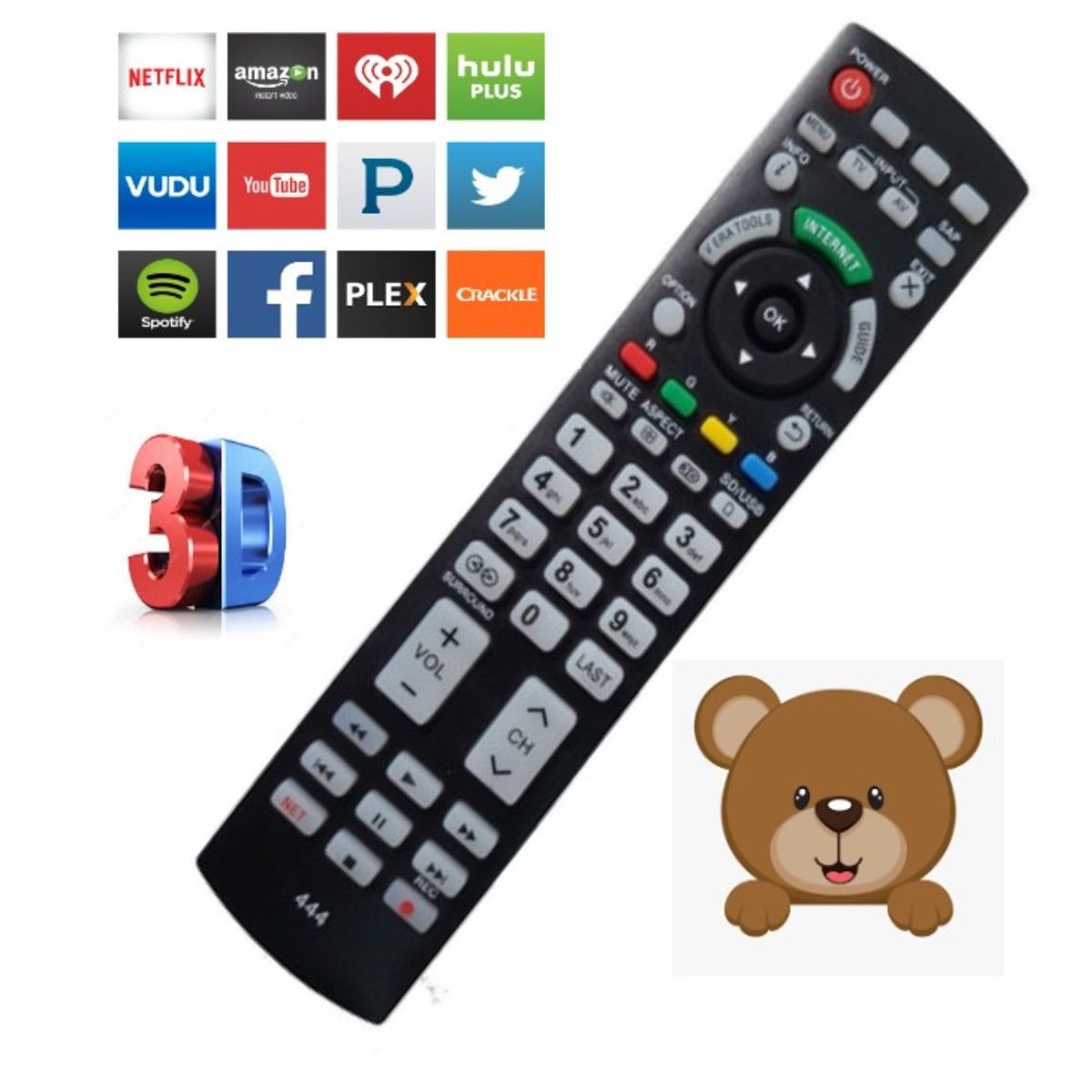 GENERICO - Control Remoto Genérico Panasonic para Tv Smart 3D Nuevo