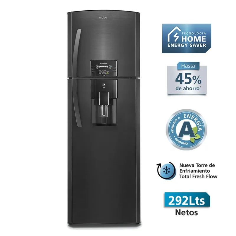 MABE - Refrigeradora No Frost 292 Lts Netos Black Steel Mabe RMA310FZPC