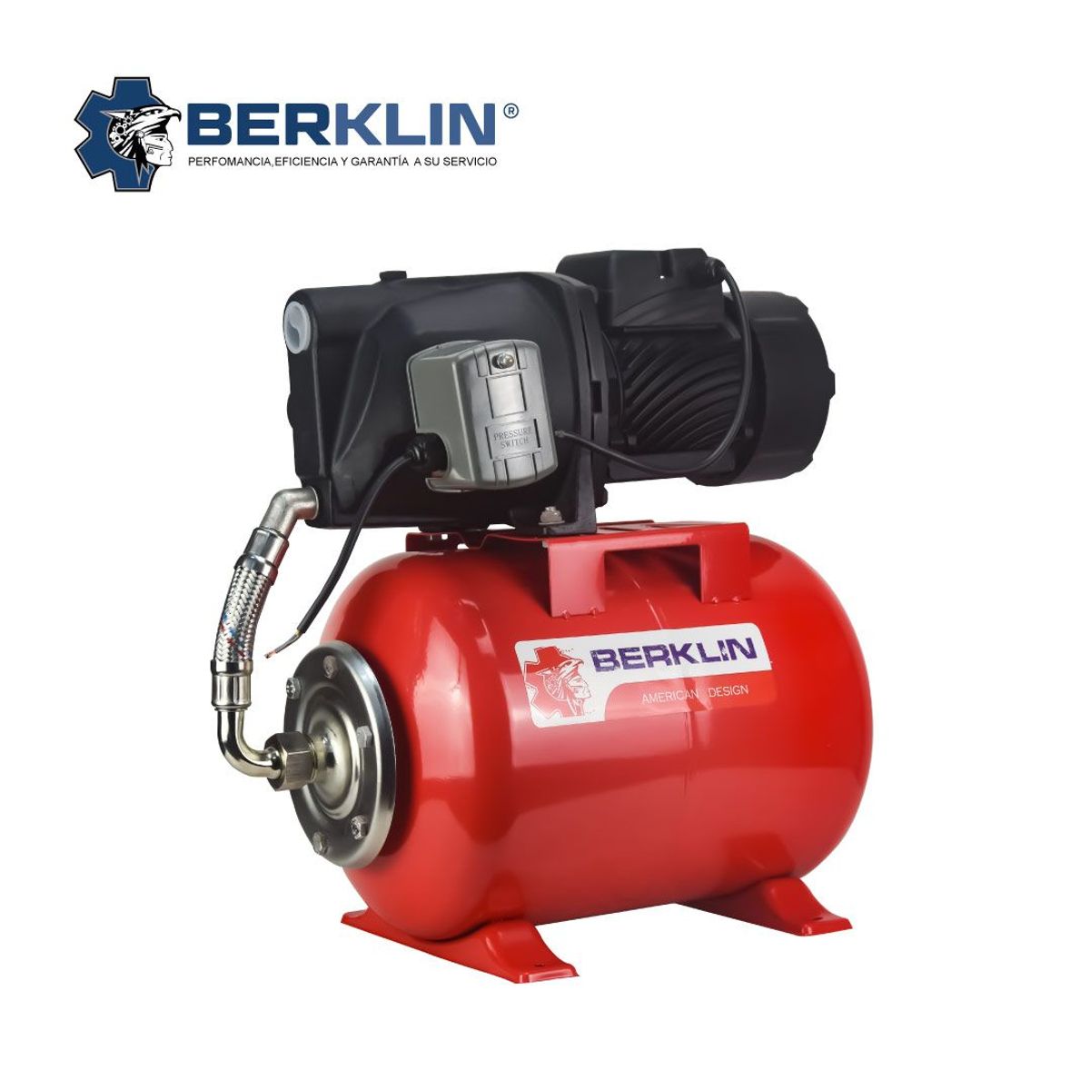 BERKLIN - BOMBA PRESURIZADORA JET DE 1 HP CON TANQUE DE 24L