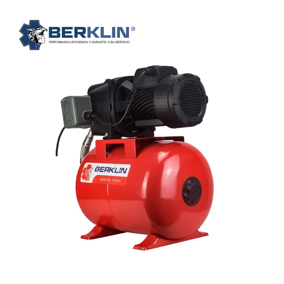 BERKLIN - BOMBA PRESURIZADORA JET DE 1 HP CON TANQUE DE 24L