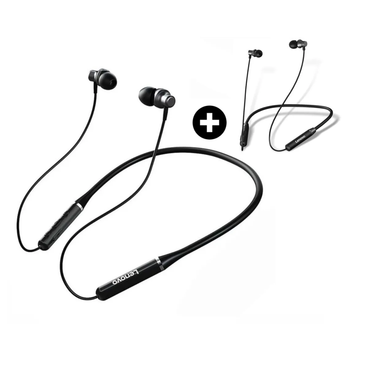 LENOVO - Audífonos Bluetooth Lenovo He05 Negros Pack De 2 Inalámbricos