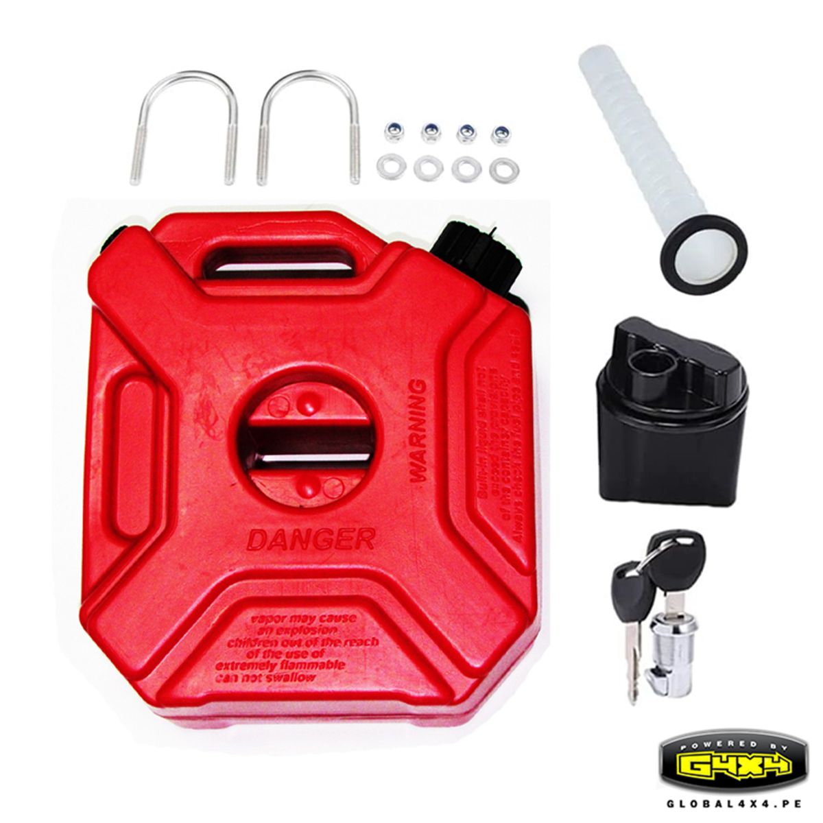 POWERED BY G4X4 GLOBAL 4 X 4 PE - GALONERA DE PLÁSTICO PARA COMBUSTIBLE 5 LITROS ROJA
