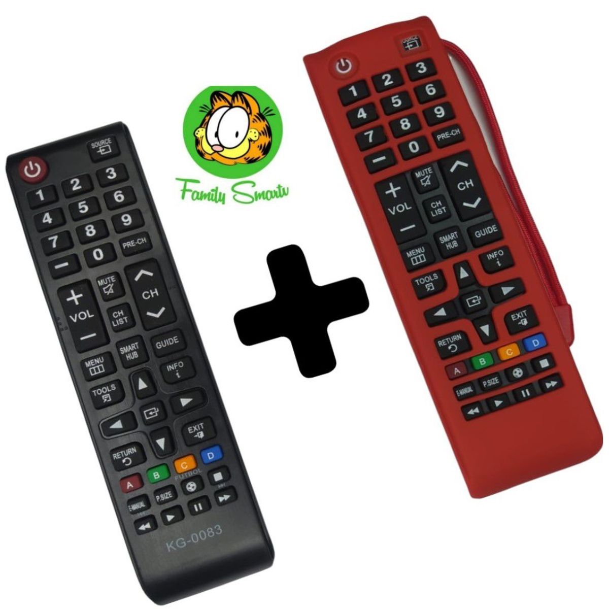 UNIVERSAL - Control Remoto Para Samsung Smart Botón Modo Futbol  funda Rojo