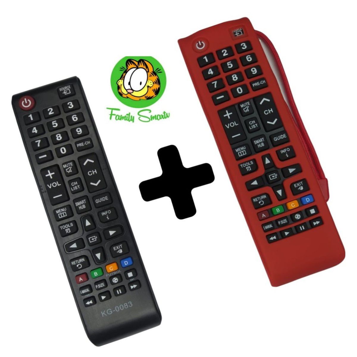 UNIVERSAL - Control Remoto Para Samsung Smart Botón Modo Futbol  funda Rojo