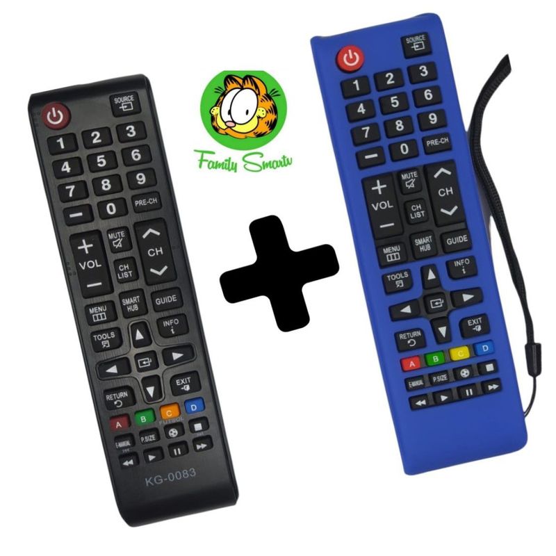 UNIVERSAL - Control Remoto Para Samsung Smart Botón Modo Futbol  funda Azul