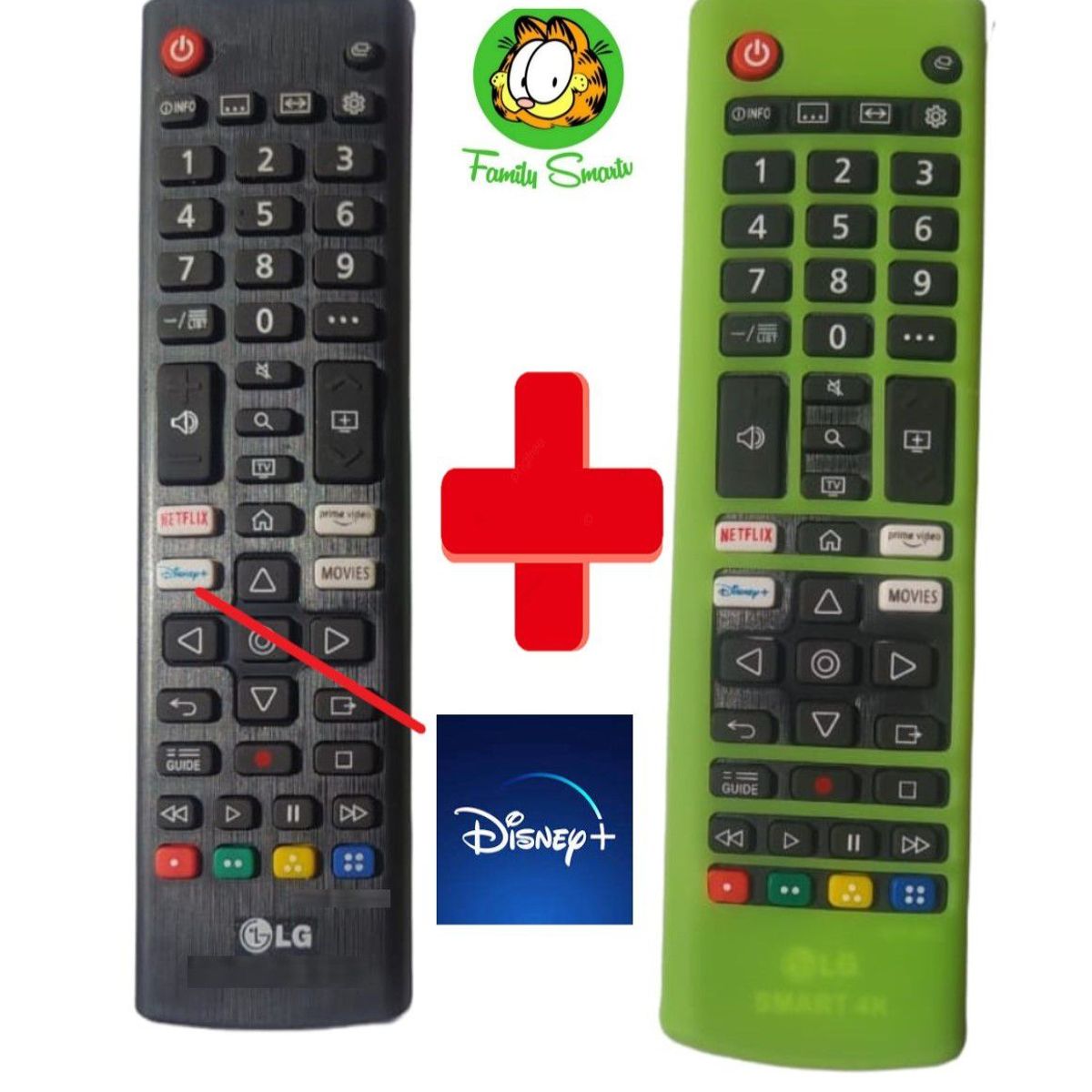 UNIVERSAL - Control Remoto LG Smart con tecla Disney  Funda Verde