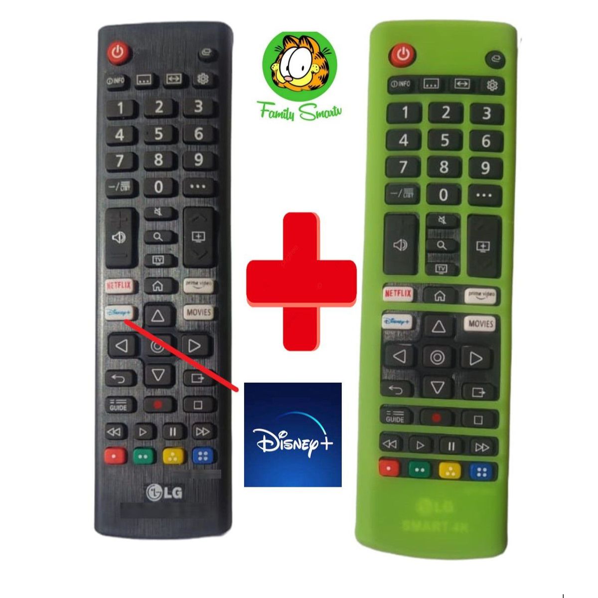UNIVERSAL - Control Remoto LG Smart con tecla Disney  Funda Verde