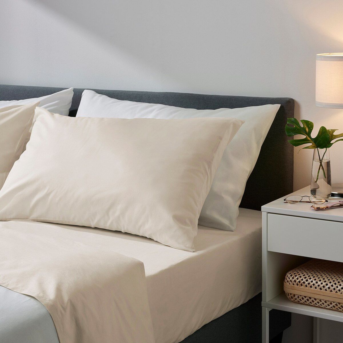 HOME BRANDS - Juego de Sabanas de Bambú Color Beige - 2 plazas