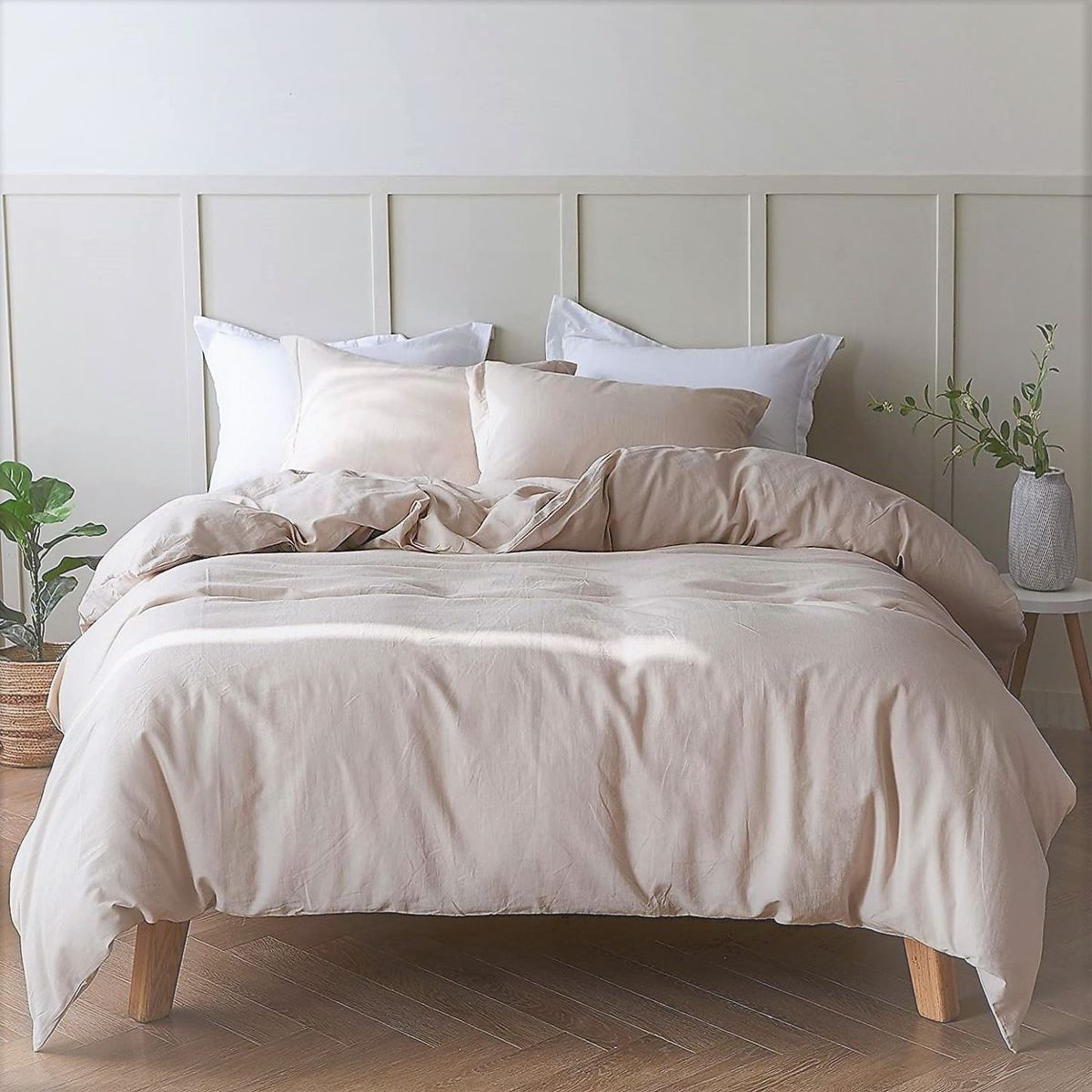 HOME BRANDS - Funda plumón de Bambú Color Beige - Queen