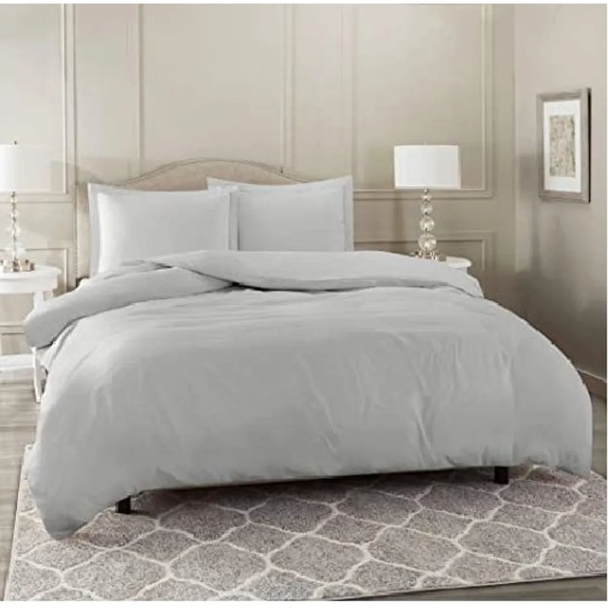 HOME BRANDS - Juego de Sabanas de Bambú Color Gris claro - Queen