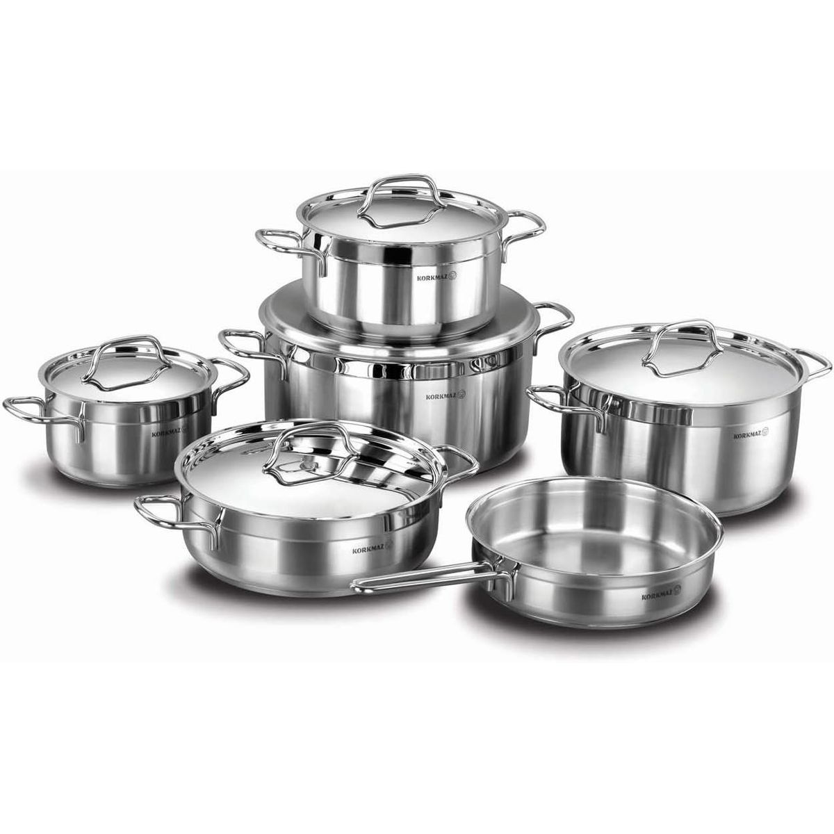 KORKMAZ - Juego de ollas Alfa XL 11 piezas Korkmaz