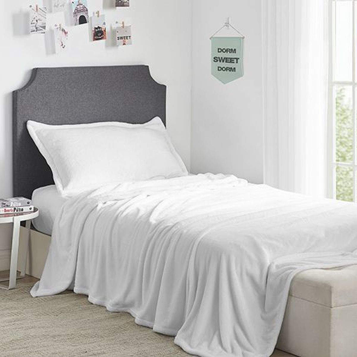 HOME BRANDS - Juego de Sabanas 1800 Hilos Color Blanco - 1.5 plazas