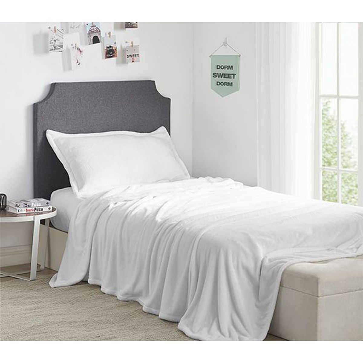 HOME BRANDS - Juego de Sabanas 1800 Hilos Color Blanco - 1.5 plazas