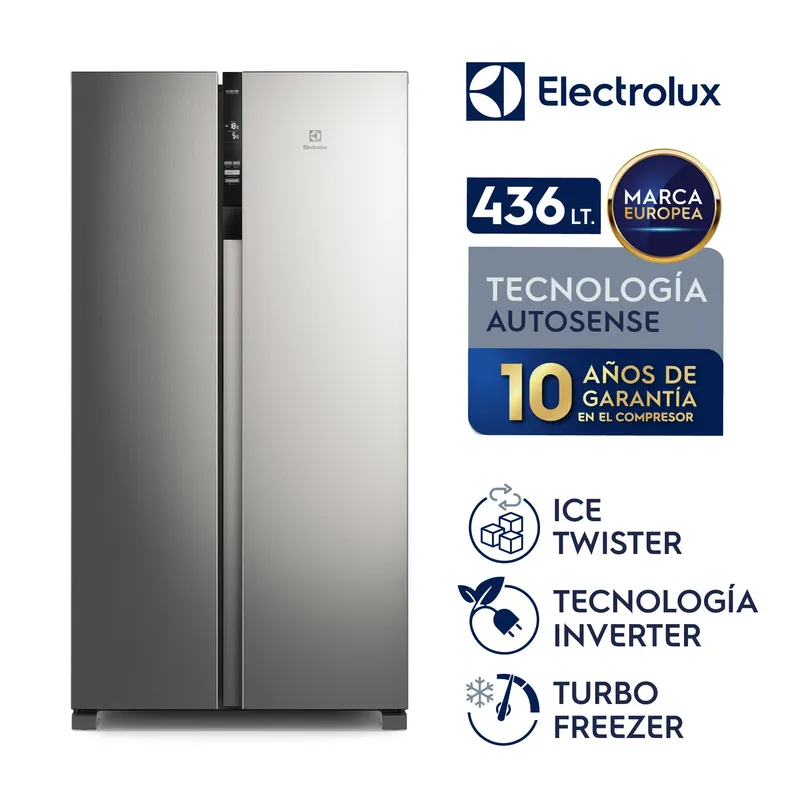 ELECTROLUX - Refrigerador Electrolux 436L Side by Side Inverter ERSA44V2HVG