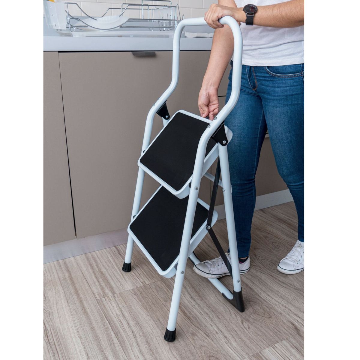 PRETUL - Escalera plegable 2 peldaños 150 kg, Pretul