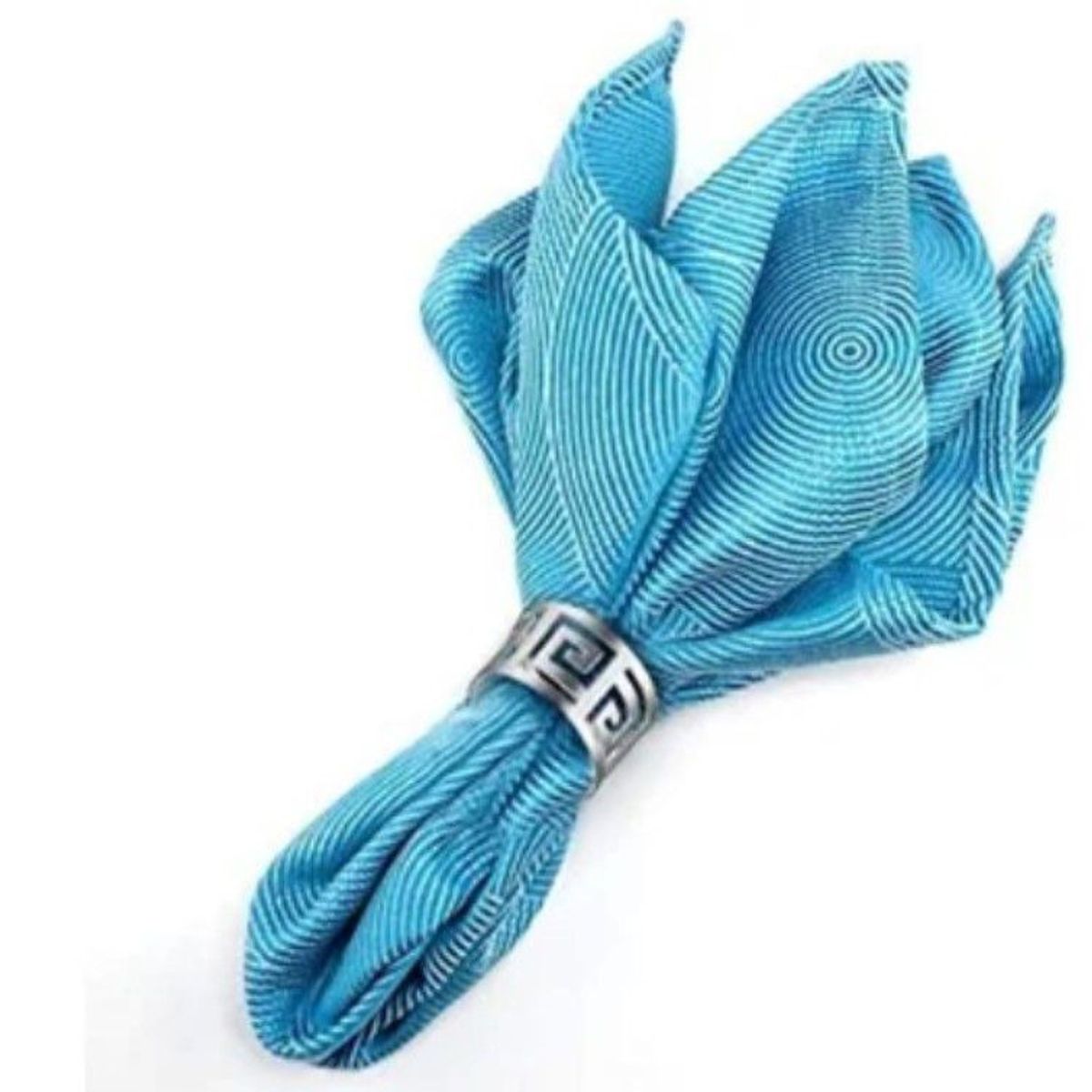 GENERICO - Set de aros de servilletas x 4 piezas plateado de calidad