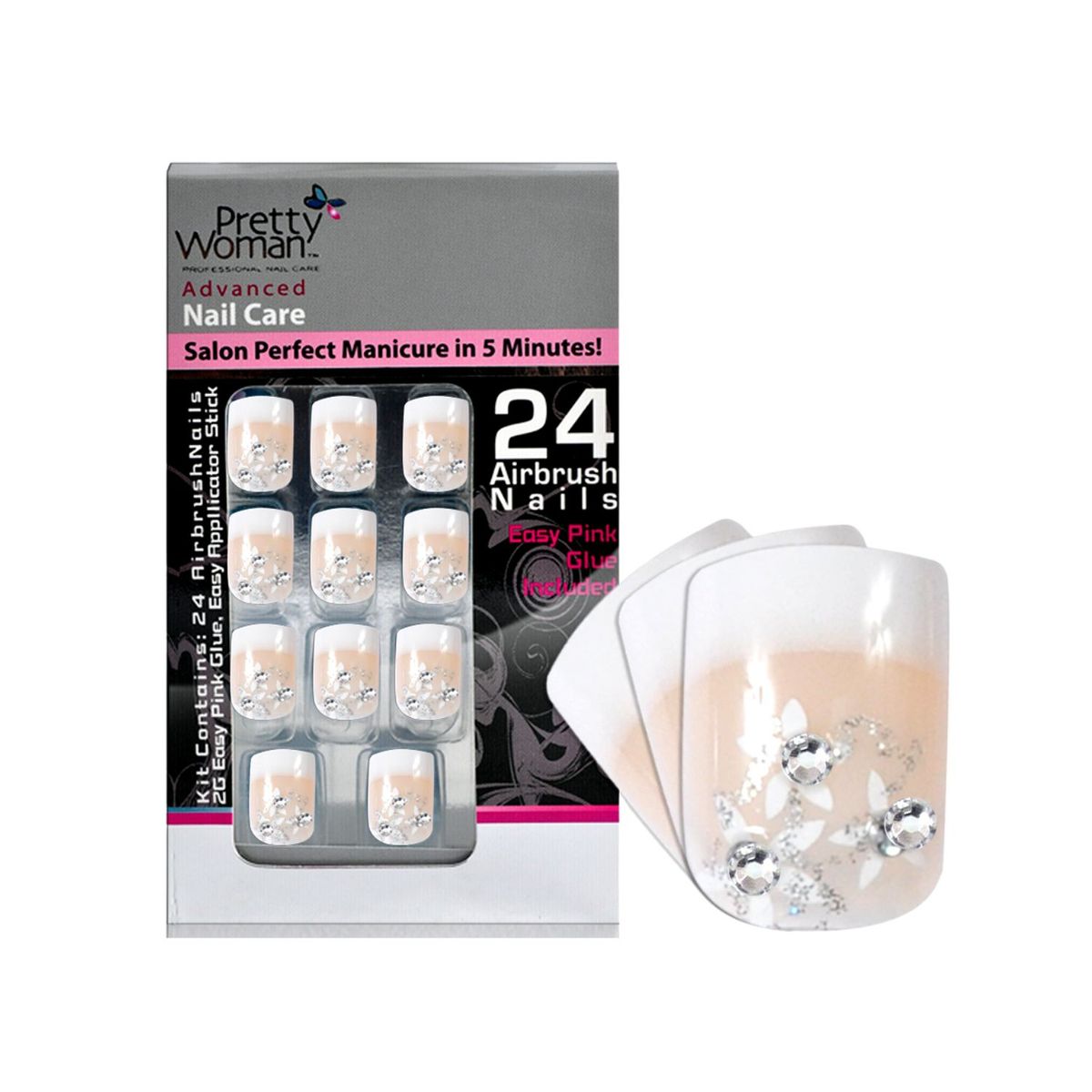 PRETTY WOMAN - Pretty Woman Uñas Plasticas Acrilicas Beige CFlor Cristal