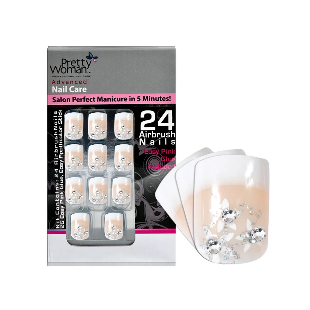 PRETTY WOMAN - Pretty Woman Uñas Plasticas Acrilicas Beige CFlor Cristal