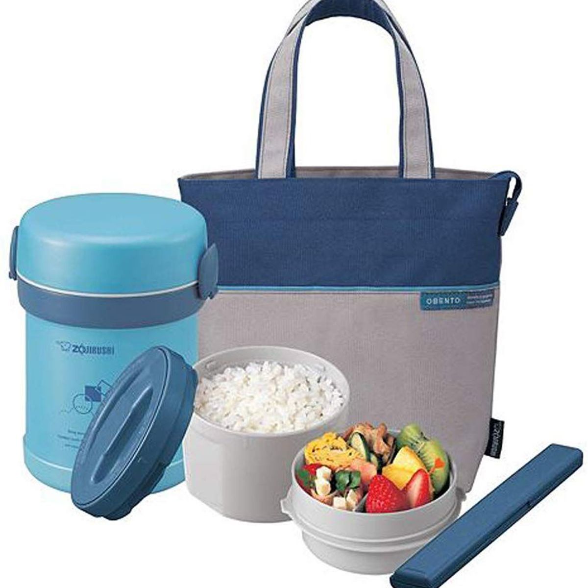 ZOJIRUSHI - Termo lonchera 2 división 700ml c/maleta celeste sl-mee07ab zojirushi