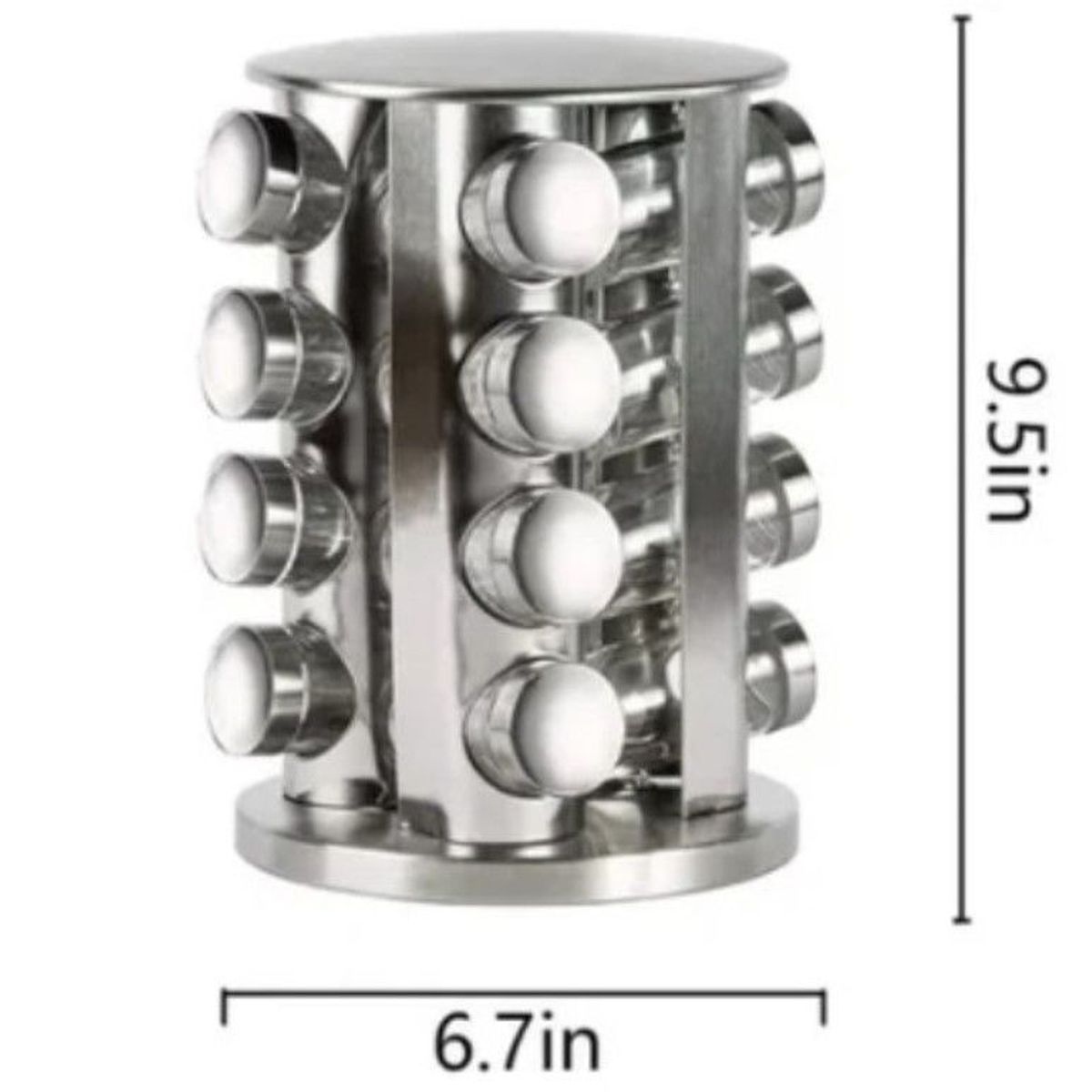 GENERICO - ORGANIZADOR CONDIMENTERO GIRATORIO DE 16 PCS-ACERO de calidad