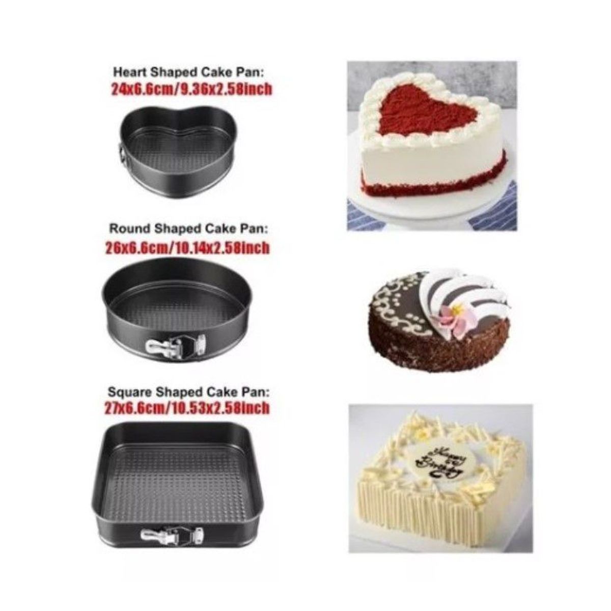 GENERICO - Molde Keke Pasteles Reposteria Set X 3 Piezas de calidad