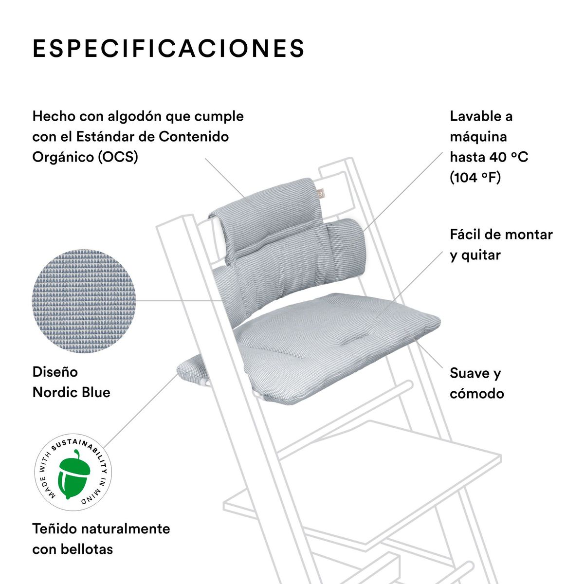 STOKKE - COJÍN PARA SILLA STOKKE MODELO TRIPP TRAPP