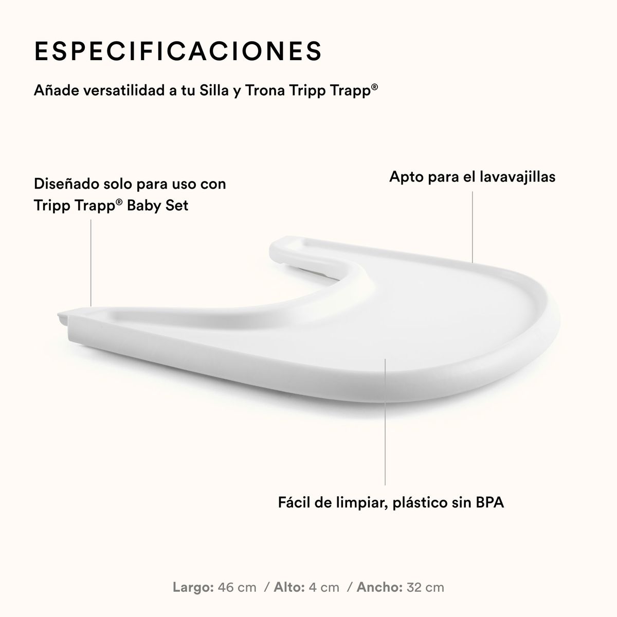 STOKKE - BANDEJA PARA SILLA STOKKE MODELO TRIPP TRAPP
