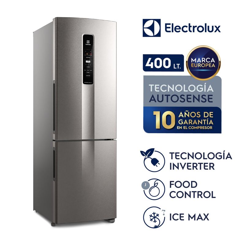 ELECTROLUX - Refrigeradora Electrolux Bottom Freezer 400L Inox Look IB45S
