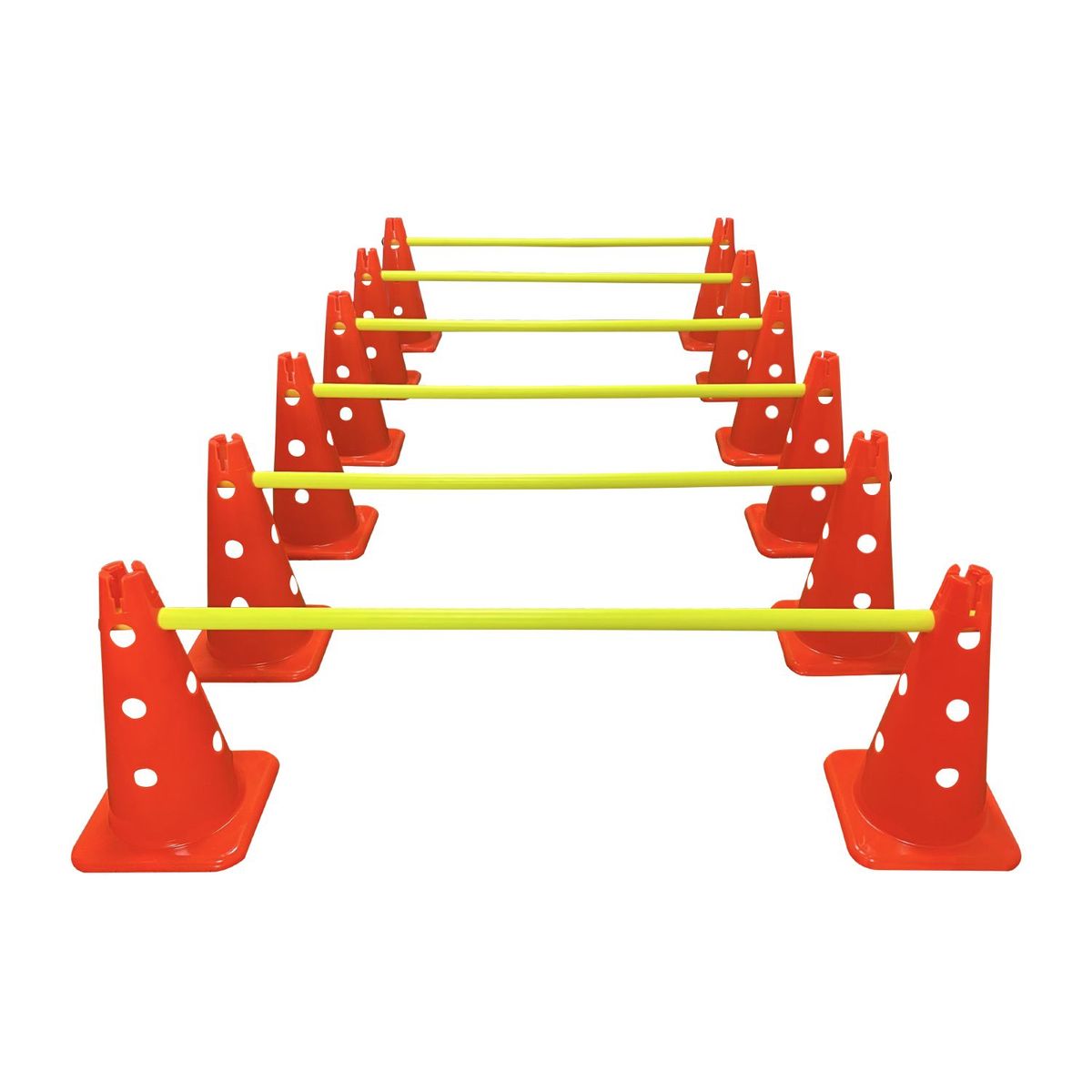 GENERICO - 12 Conos Fútbol Entrenamiento 35 Cm + Vallas Regulable