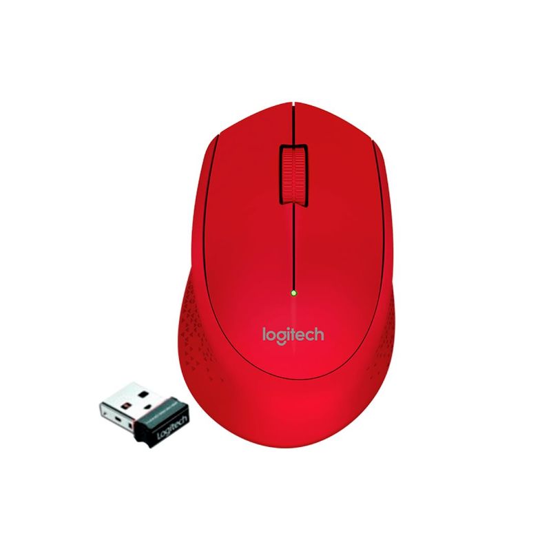 LOGITECH - Mouse Óptico Inalámbrico Diseño Curvo Logitech M280 1000 Dpi Rojo