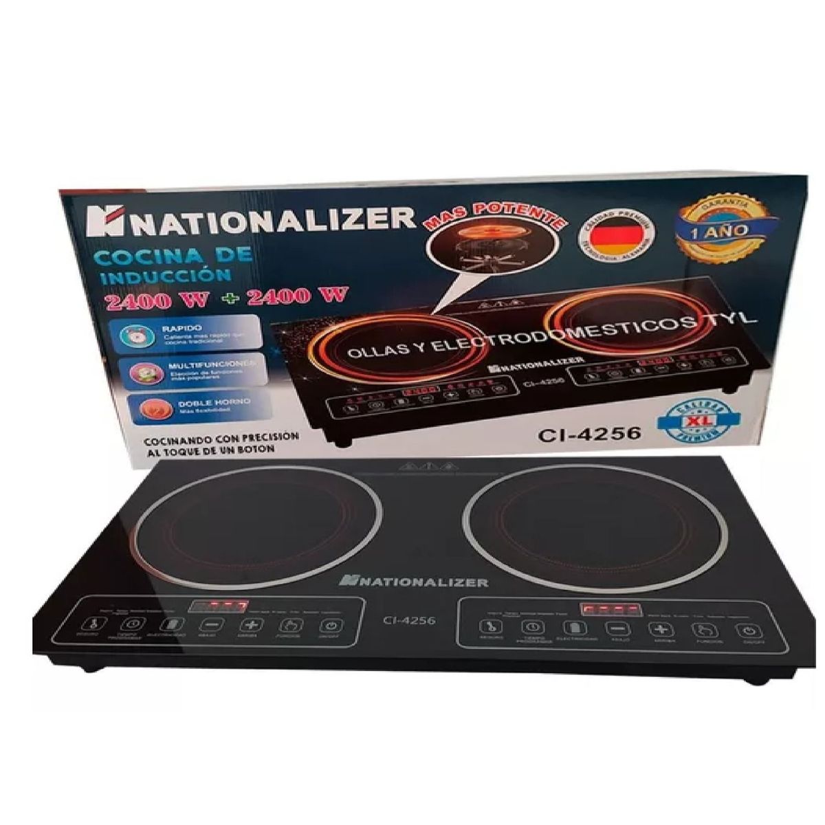 NATIONALIZER - Cocina Inducción De 2 Hornillas Multi Nationalizer