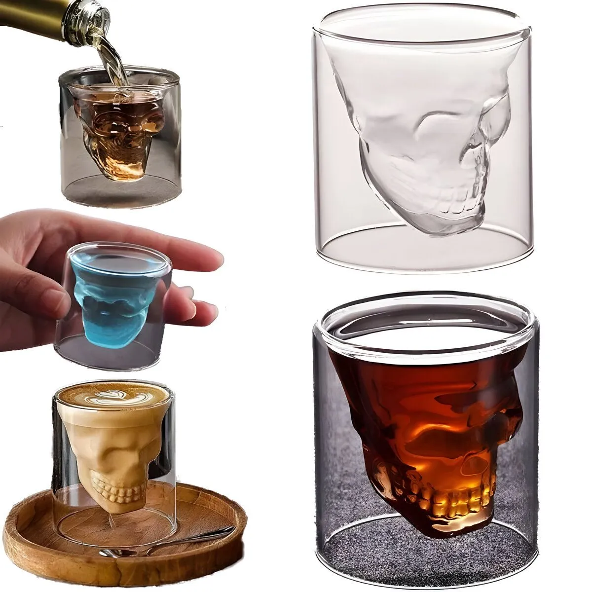 ELMEJORPRECIO - Vaso Modelo Calavera Skull Para Bebidas Frías o Calientes De 150ml