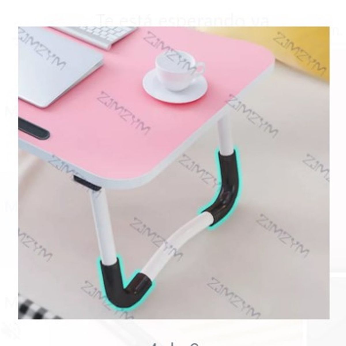 GENERICO - Mesa de laptop plegable ROSADO CON PORTAVASO 100 de alta CALIDAD