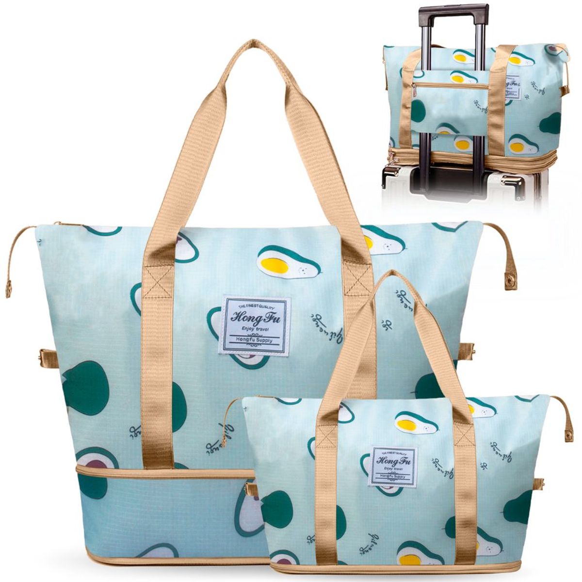 MINARI - Bolso de Viaje Cartera Expandible Impermeable Verde 30B