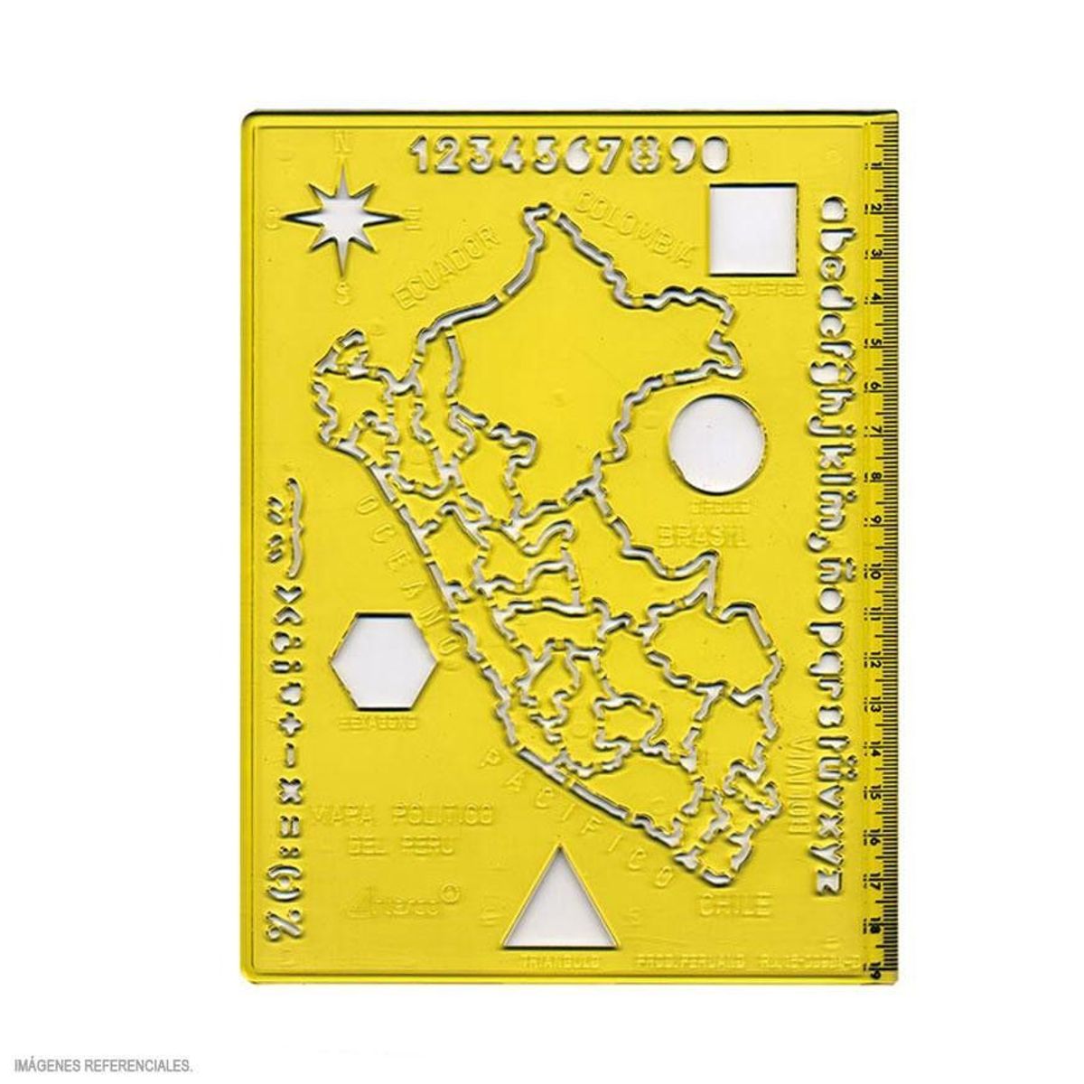 GENERICO - Regla con plantilla del mapa del Perú