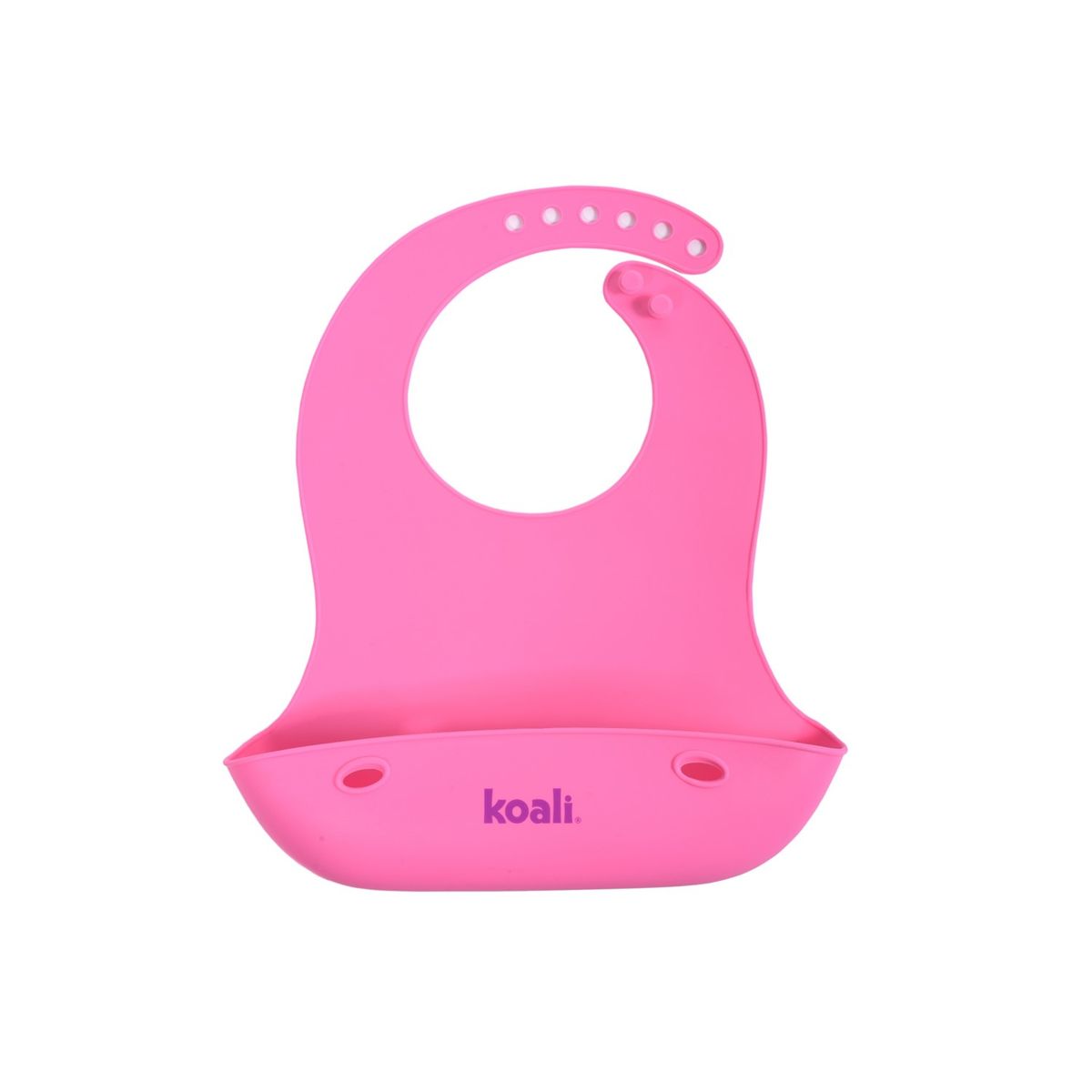 KOALI - Plato para Bebe Babero Cuchara Tapa Silicona Rosado