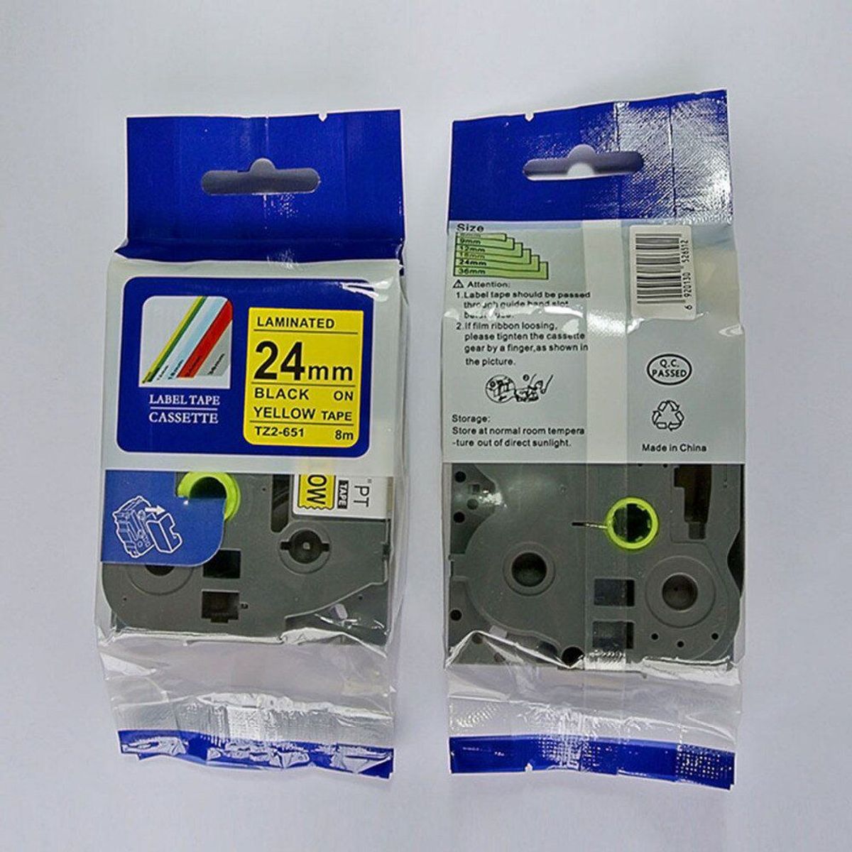 GENERICO - TZ2-651 Cinta Brother 24Mm X 8M Amarillo CPegamento Industrial TZE-651