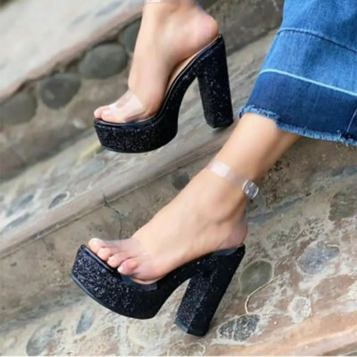 GENERICO - Sandalia Mujer Brillos De Luna Color Blanco