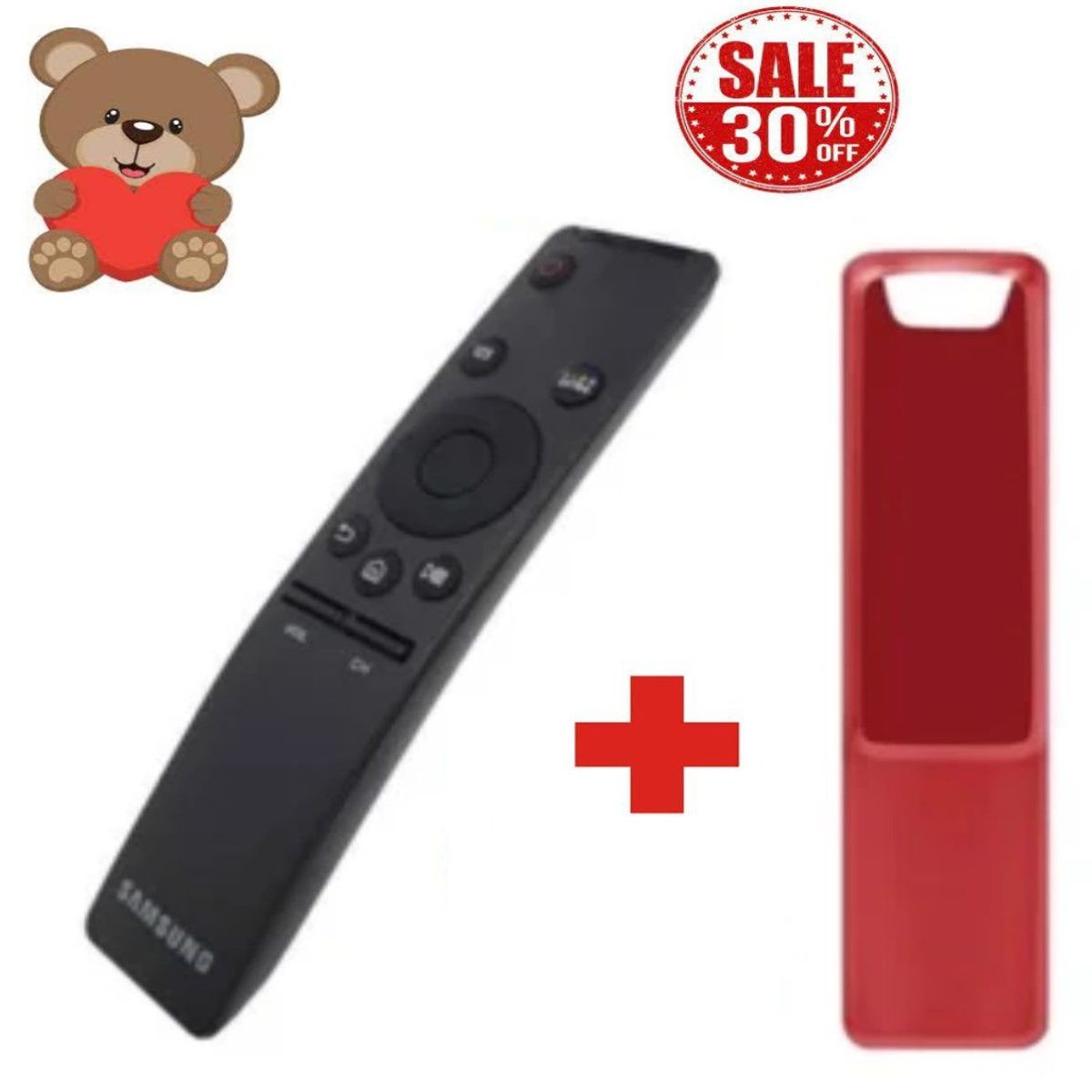 GENERICO - Control Remoto Samsung Smart  Funda Roja