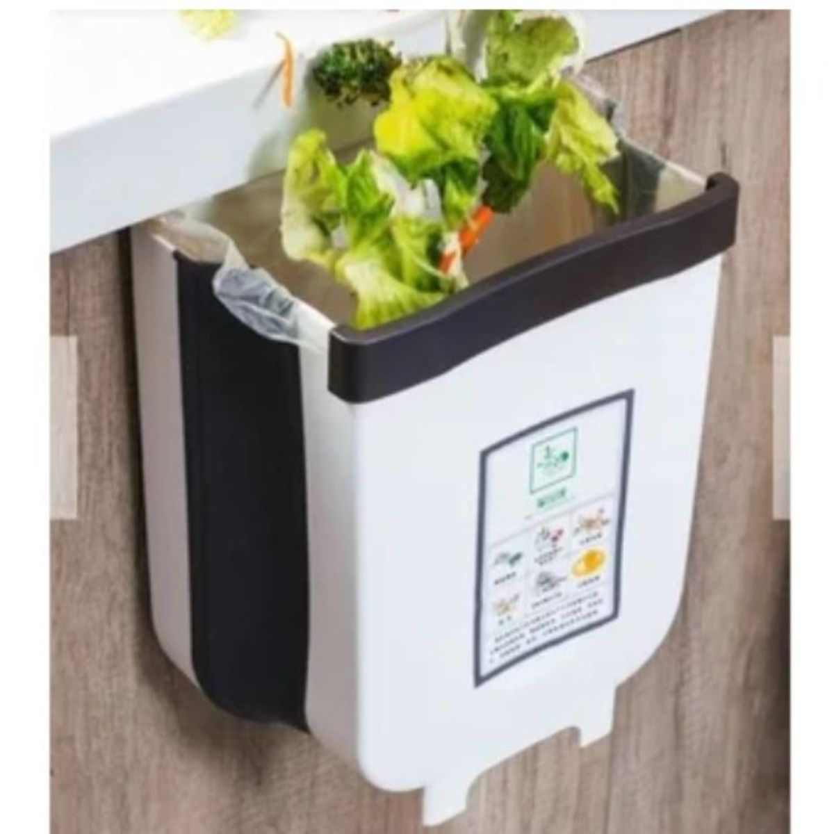 GENERICO - tacho de basura Plegable Blanco GRANDE y de Calidad