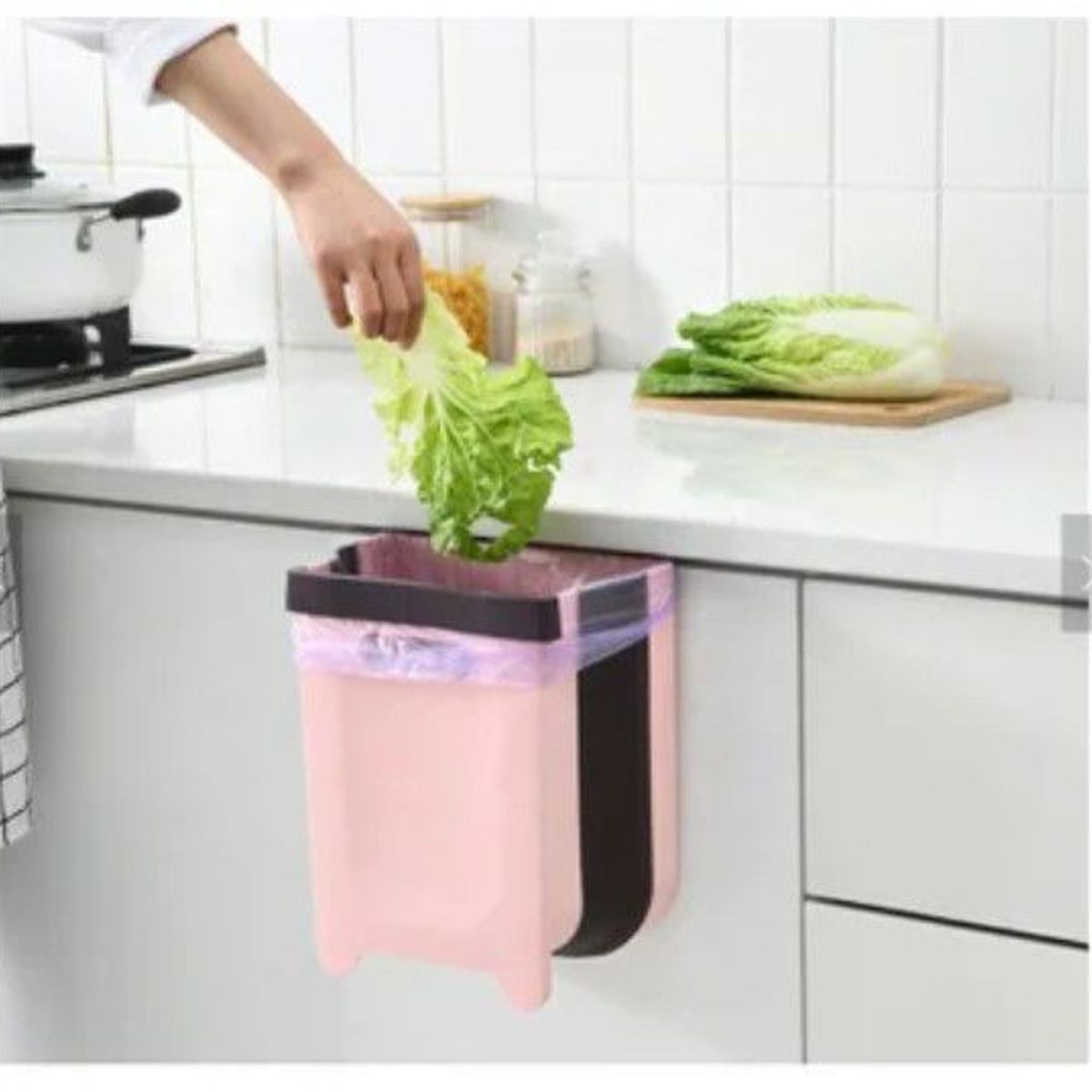 GENERICO - tacho de basura Plegable  GRANDE y de Calidad  ROSADO