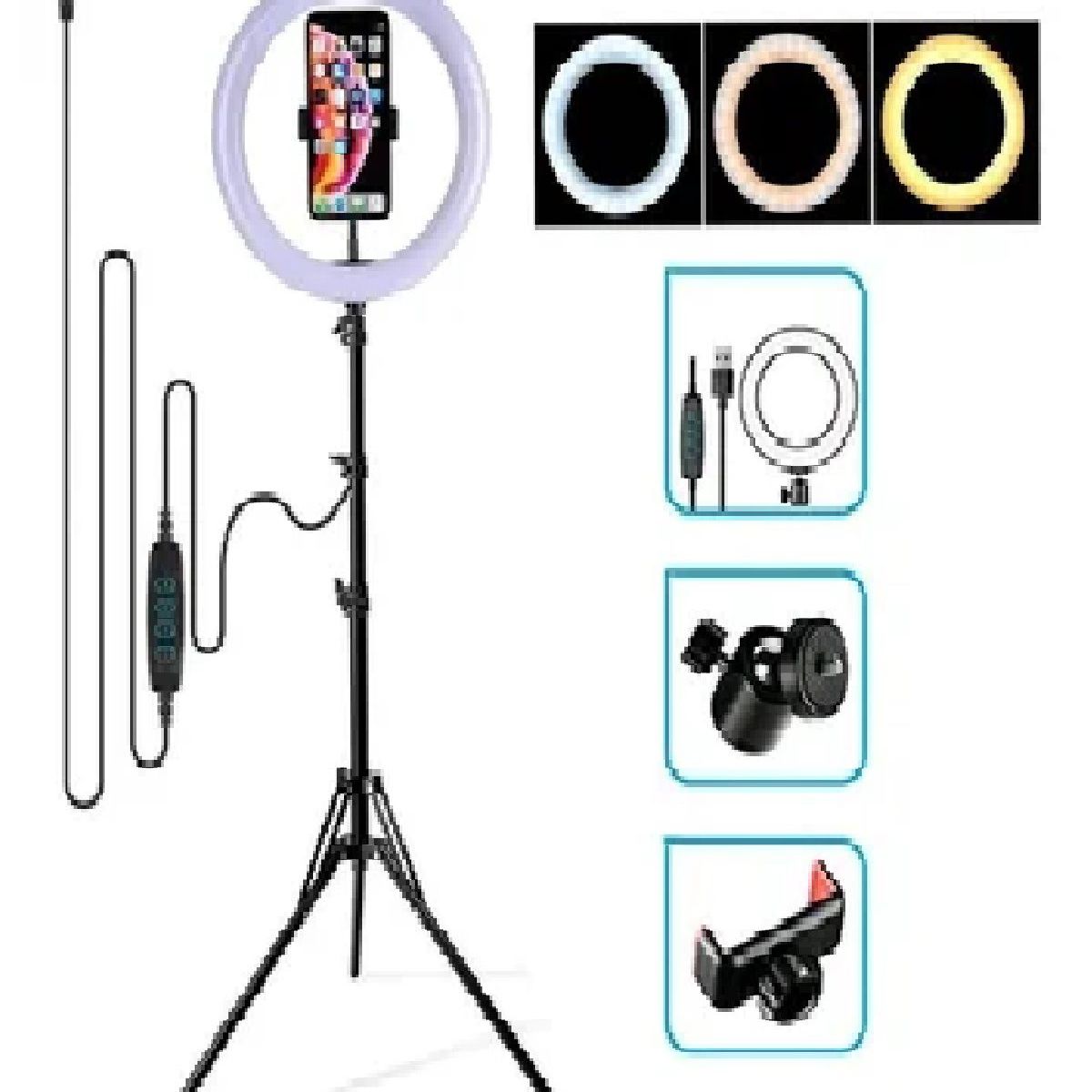 GENERICO - Combo Influencer Aro LED de 26 cm + Trípode de 2.1 m
