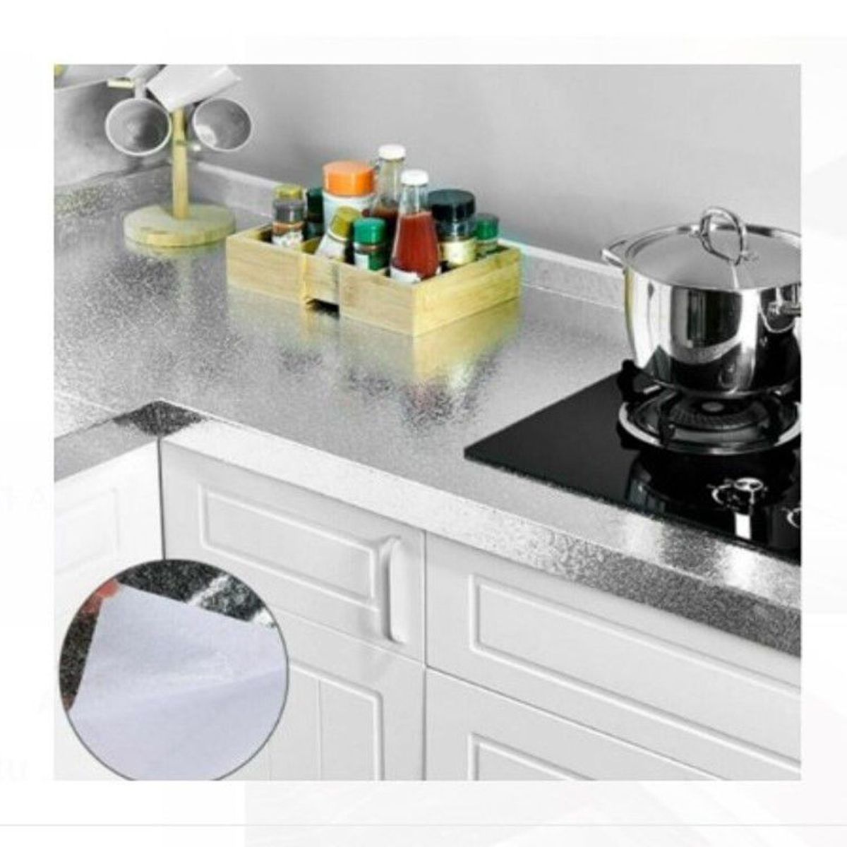 GENERICO - Pegatina Adhesiva de Aluminio para cocina de calidad