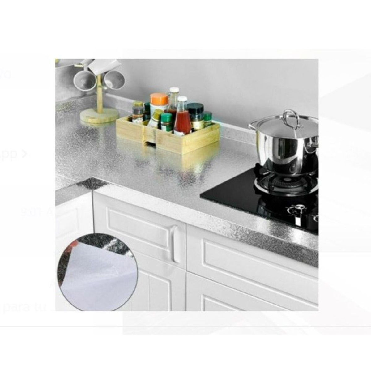 GENERICO - Pegatina Adhesiva de Aluminio para cocina de calidad